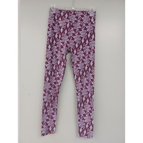 Lularoe Snake Print Purple OS Leggings. Green Snake Print. - Picture 1 of 7